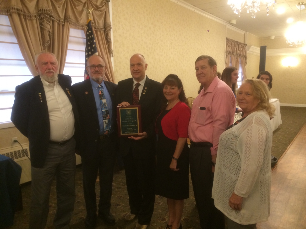 Mel, Ruth, Ann ,Stan , Jim and Skip, 9/23/2018 award ceremony at the Chrystal room Honoring Stan as Veteran of the year, put on by post 1964 Naugatuck